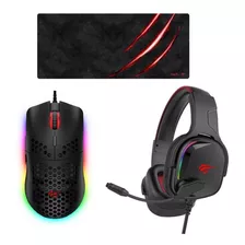 Set 3 En 1 Audífono Mouse Mousepad Gamer Havit