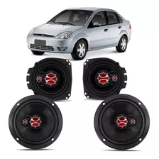 Kit Alto Falante 6 Pol + 4 Pol 180w Rms Fiesta 2002 A 2014 Cor Preto