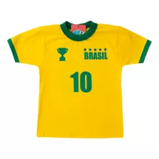 Camisa Do Brasil Infantil De 1 A 3 Anos - Primeira Copa