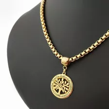 Colar Arvore Da Vida Cordão Banho Ouro 18k Semijoia Luxo