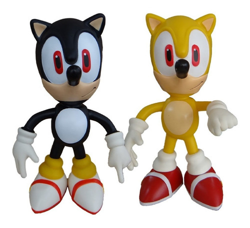 Kit 2 Bonecos Grandes 25cm Sonic vermelho E Crash Collection em