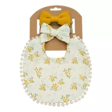 Set Babero Y Cintillo Diadema Para Bebes