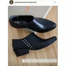 Bota Texana De Cuero Vacuno Liotta Con Taco Bajo