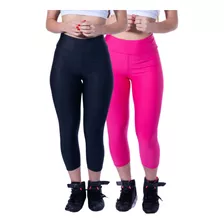 Kit 2 Calças Corsario Suplex Moda Fitnes Calça Capri 