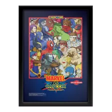 Quadro Marvel Vs Capcom Pôster Retro Arcade Capcom A3 33x45