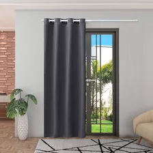 Cortina Para Sala Ou Quarto Porta Balcão Jasmim 1,50x2,50m Cor Cinza