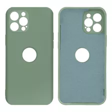 Capa Proteção Câmera Furo Compatível Com iPhone 12 Pro Max Cor Verde Pacífico