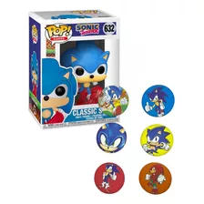 Funko Pop Sonic Clasico Juego 632 Videojuego Azul + Boton 