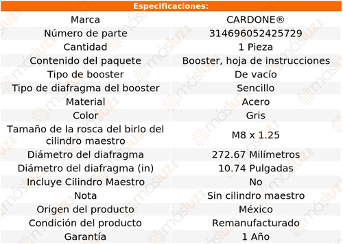 (1) Booster Frenos Toyota Tundra 4.0l V6 05/06 Cardone Reman Foto 5