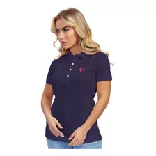 Camisa Polo Feminina Txc Custom Manga Curta Azul 27113