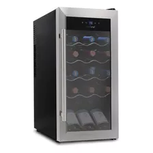 Refrigerador De Vino Color Negro Y Gris Nutrichef Pkcwc18