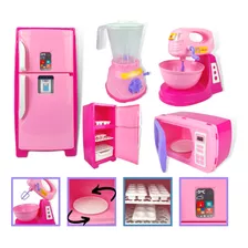 Brinquedo Cozinha Infantil Menina C/ Geladeira E Microondas