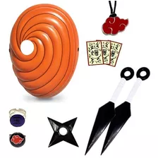 Kit Máscara Anel Tobi Colar Kit Ninja Kunai Naruto Shuriken