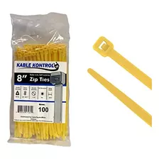 Kable Kontrol Yellow Zip Ties 8 Pulgadas 100 Piezas, 50 Libr