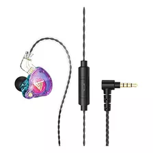 Auriculares Qkz Ak6 Pro Mic Inear Stage Return Y Funda De Color Violeta