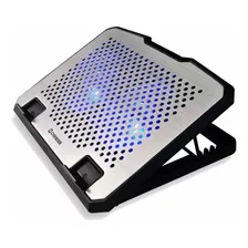 Cooler Para Laptop Cybercool Ha-80 Aluminio 2 Ventiladores Color Negro Led Azul