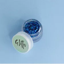 Glitter En Gel Blue Easy Glitta Maquillaje Brillo Azul