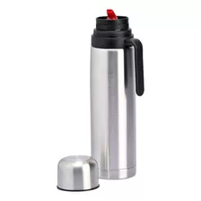 Termo Acero Inoxidable Con Pico Cebador Y Asa Frio Calor 1l Color Plata