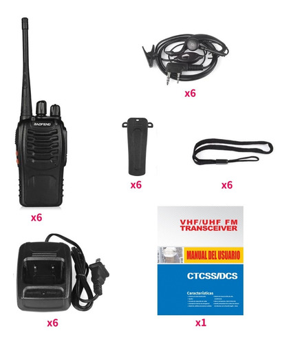 6 Radios Baofeng Bf-888s Walkie Talkie Uhf Con Manos Libres Foto 8