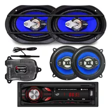 Kit Radio Bluetooth +6x9 55w+6 Pol 55w+antena +modulo 100 W