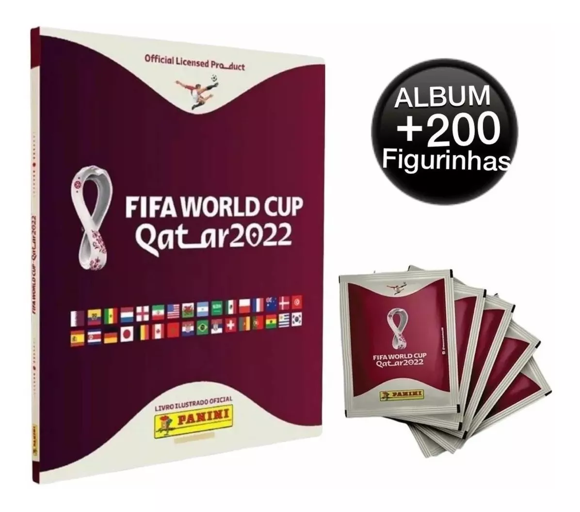 Álbum Copa Do Mundo Qatar 2022 Capa Dura + 200 Figurinhas