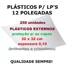 250 Plásticos Externos 0,10 Proteção P/ Capa Lp Disco Vinil 