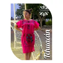 Vestido Artesanal Mexicano Bordado Casual Fiesta Mexicana