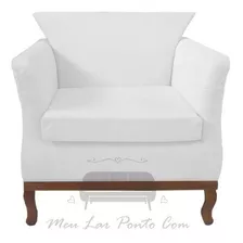 Poltrona Decorativa Venza Suede Branco - Meular Decor