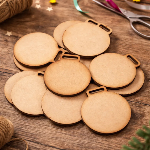 Medalla Para Armar En Mdf 7cm Circulo X50 Unidades Marrón Claro