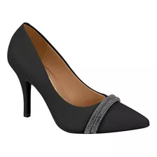 Sapato Scarpin Feminino Vizzano Salto Alto Brilho Preto 