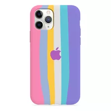 Carcasa Silicona Arcoíris Rosa Para iPhone 13 12 11 Pro Max 