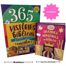 Kit 365 Historias E Uma Bíblia Bebê Grandes Heroínas Menina