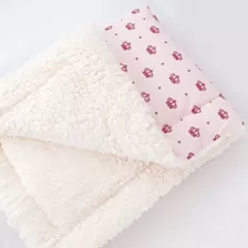 Manta Sherpa De Bebê Estampada Coroa Rosa Inverno Saida Maternidade Infantil Menina Menino Casa Laura Enxovais