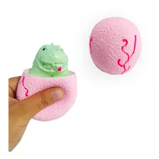 Squishies Ovo De Dinossauro Borracha Anti Stress - Rosa