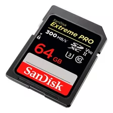 Cartão Memória Sandisk Sdxc 64gb Extreme Pro 300mbs Vídeo 4k