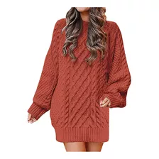 Vestido En C E Invierno Para Mujer, Casual, Manga Sólida, Te