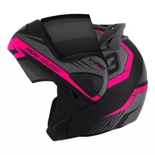 Capacete Escamoteável Pro Tork V-pro Jet 3 Viseira Fumê Cor Rosa Tamanho Do Capacete 62