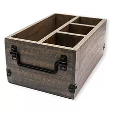 Caddy Organizador De Cubiertos Y Condimentos De Madera De Ma