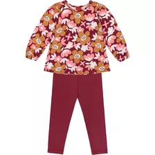 Conjunto Infantil Blusa Feminina Calça Legging Confortável