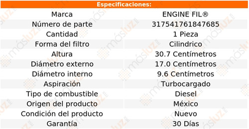 1- Filtro De Aire Ducato 4 Cil 3.0l 2009/2012 Engine Fil Foto 2