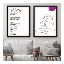 Quadro Decorativo 60x80cm Pilates Estúdio Postura Roxo Qp3