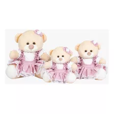 Kit Trio Pelúcia Camponesa Ideal P/ Nichos E Decoração 3 Pcs