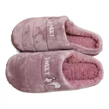 Pantufla Mujer Y Hombre, Peluche Sin Talón. Talla 33 Al 40.