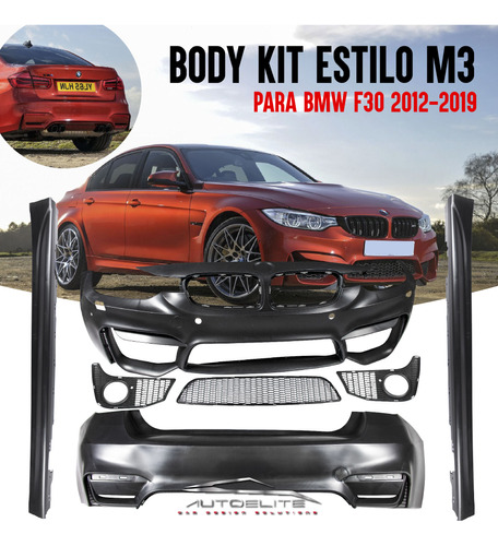 Body Kit Bmw F30 Serie 3 318i 320i Tipo M3 2012-2019 Niebla Foto 2