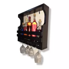 Repisa Cantina De Pared Flotante Porta Botellas Mini Bar 