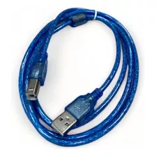 Cable De Impresora Con Medida De 1.5 Metros Y Doble Filtro Color Azul Oscuro