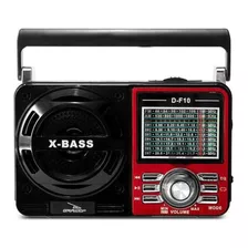 Radio Caixa De Som Portátil 8w Retro D-f10 Grasep Vermelho