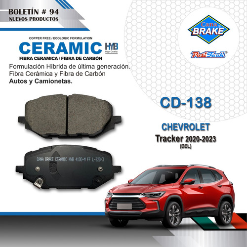 Balatas Delanteras Chevrolet Tracker 2020-2023 (cd138) Foto 3