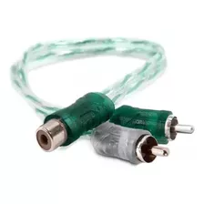 10 Cabo Y Rca Svart 2 Macho 1 Fêmea Listrado Verde Prata 4mm