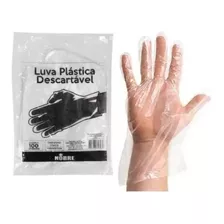 100 Luvas Plástica Descartável Transparente Multiuso